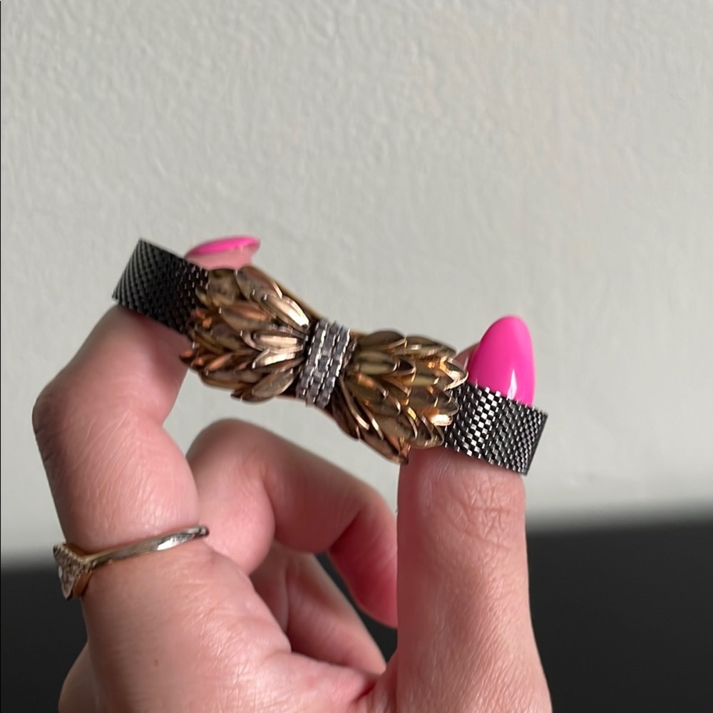 Keep Collective hematite mesh bracelet with removable statement charm